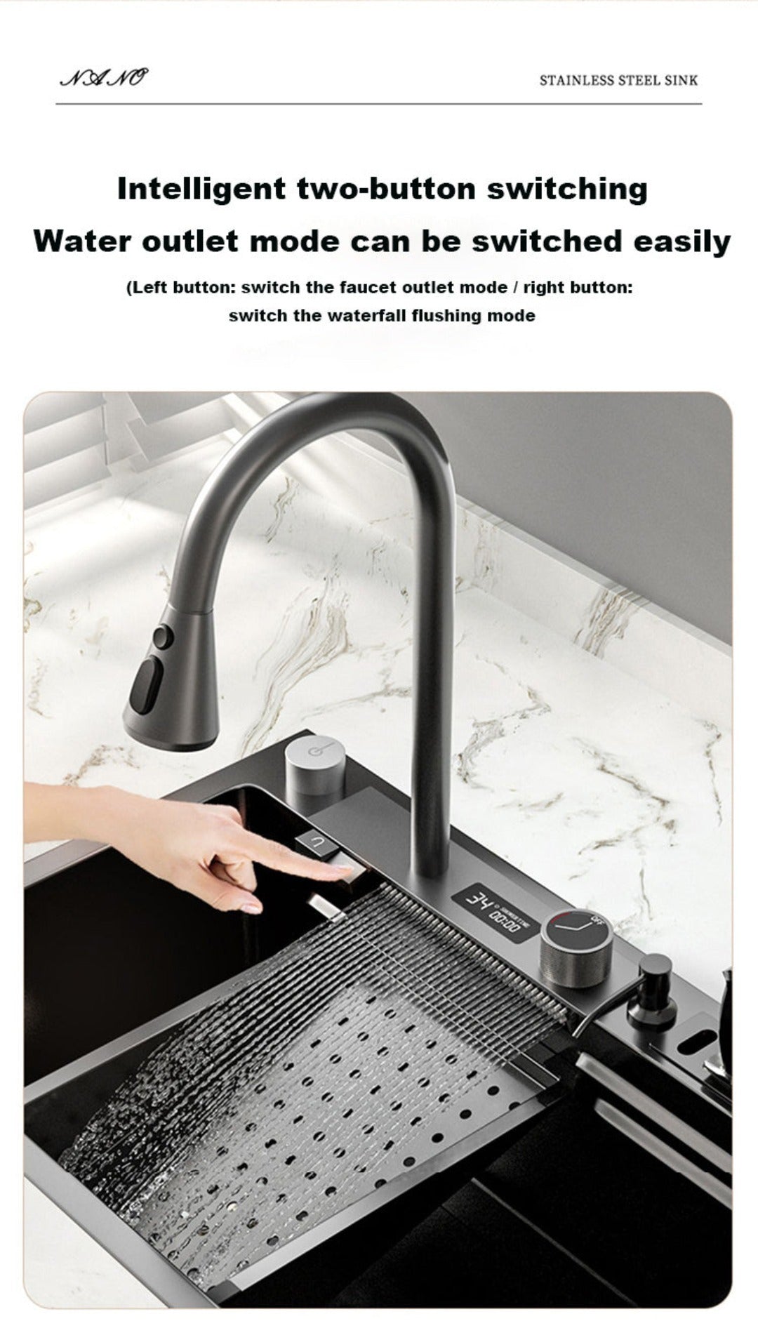 Waterfall Workstation Kitchen Sink Set With Digital Temperature FLAME   1691334110116 Ebd101f3 7ee6 472b Acbc F3adf013cbd0 