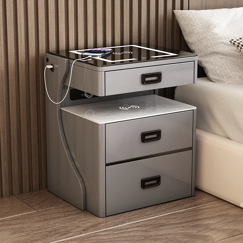 Luxury Bedside Table with Fingerprint Safe